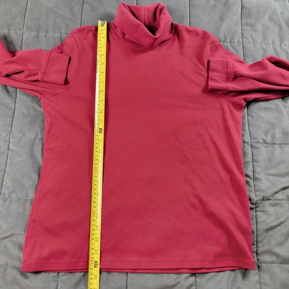 LL Bean Mens Large Red Turtleneck Shirt Regular Fit Long Sleeve Casual Comfort - Picture 7 of 8